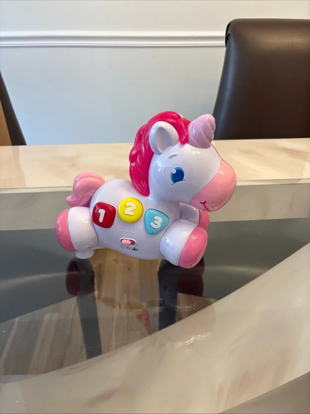 Pink Unicorn Learning Toy for Kids - Interactive Number Buttons